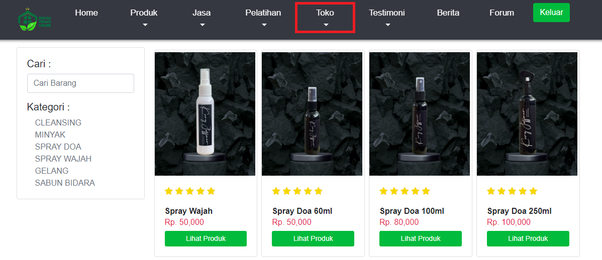 Langkah 1: Pilih produk di toko online