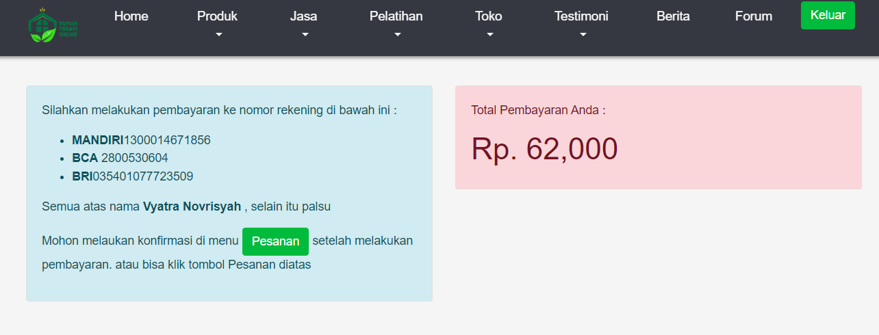 Langkah 7: Buat pesanan dan lihat rincian