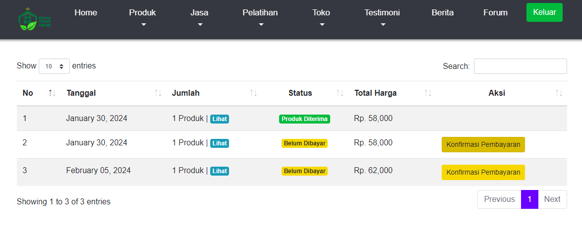 Langkah 8: Menu pesanan dan konfirmasi